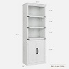 5 Tier 70 inch Tall Farmhouse Wooden Bookcases with Doors and Storage, for Home, Office White 12.9"D x 24.4"W x 68.7"H - 2 of 4