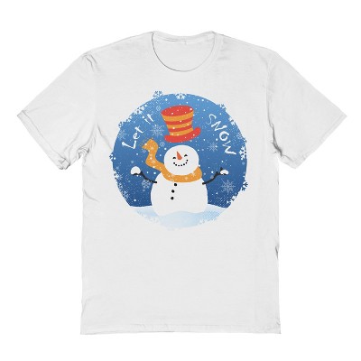 Rerun Island Men's Let It Snow Short Sleeve Graphic Cotton T-Shirt