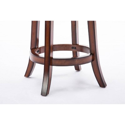 Chestnut Bonded Leather 24" Swivel Counter Stool with High-Density Foam
