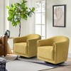Set of 2 Hugues Modern Comfortable Upholstered Swivel Chair with Sturdy Wooden Base and Dual-layered Armrest | HULALA HOME-YELLOW - 2 of 4
