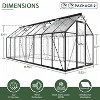 AMERLIFE Polycarbonate Greenhouse with 2 Top-Opening Windows, Swing-Open Doors, Aluminum Walk-in Heavy Duty Frame for Backyard Garden, Black - 2 of 4