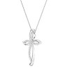 GILDED Diamond Cross Pendant Necklace for Women in 925 Sterling Silver or 14K Gold Plated with 1/4 ctw Lab Grown Diamond | 18" Cable Chain - 2 of 4