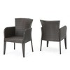VASIP Set of 2 Dining Chair, PE Wicker Chair with Golden Legs and powder coated iron frame for Kitchen Island,Home Bar and Dining Room, Gray - 4 of 4