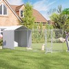 PawHut Large Outdoor Dog Kennel, Chain Link Dog Kennel Outside with Weather Resistant Cover, Rotating Bowls Door, for M&L Dogs - 3 of 4