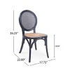 Elegant Vintage-Style Rattan Dining Chairs with Curved Wooden Frame, Round Cane Backrest, and Comfortable Woven Seat-Coolbibila - 4 of 4