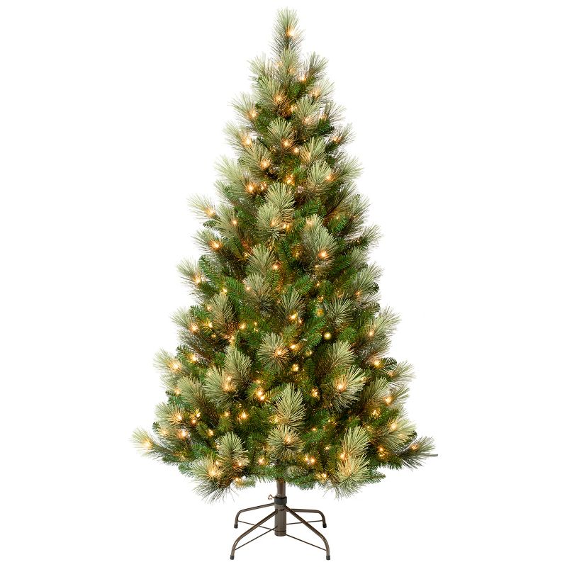 9' Pre-Lit Flocked Charleston Pine Artificial Christmas Tree Clear Lights - National Tree Company, 1 of 4