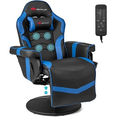 Gymax Red Plastic Massage Gaming Chair Racing Recliner Computer