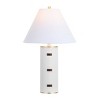 Flavie 26.5 Inch Metal/PU Leather Table Lamp - White/Brown/Brass Gold - Safavieh. - image 3 of 4