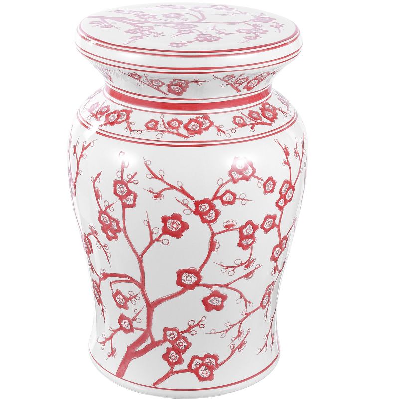 Cherry Blossom 17.75" Ceramic Garden Stool - JONATHAN Y, 1 of 9