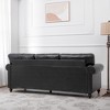 Classic 84''W Chesterfield PU Leather Sofa, 3-Seater/1-Seater Couch with Rolled Arms and Nailhead Trim for Living Room or Office – ModernLuxe - 3 of 4