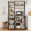 Whizmax Bakers Rack with Power Outlet, Microwave Stand with 2 Wire Drawer, Industrial Coffee Bar Station, 7-Tier Kitchen Bakers Rack - 2 of 4