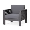 Sapphtopaz Patio Sofa with Shutter-Slat Design & Water-Resistant Cushions, Acacia Wood Outdoor Sofa, Outdoor Club Chair, Outdoor Sofa Chair - 4 of 4