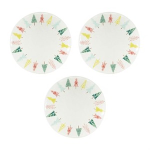 Ceramic Pine Tree Platters (Set of 3) – 11" Round Christmas Serving Plates for Snacks & Treats, by Melrose - 1 of 3