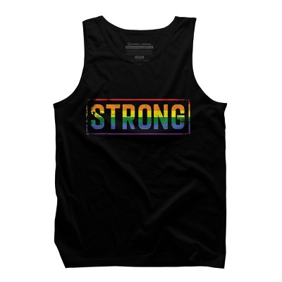 Adult Design By Humans Workout Pride Rainbow Strong By Avocato Tank Top