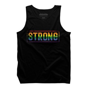 Adult Design By Humans Workout Pride Rainbow Strong By Avocato Tank Top - 1 of 2