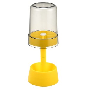 Unique Bargains Toothbrush Holder Stand with Cover with 3 Slots PP for Bathroom Pink 8.66''x2.99'' 1Pc - 1 of 4