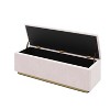 CAVINAS Rectangular Velvet Fabric Storage Ottoman Bench with 1 Pillow,Upholstered Storage Ottoman,Storage Benches for Living Room,Bedroom - 2 of 4