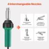 VEVOR Hot Air Plastic Welder, 1600W Hot Air Torch Pistol, 122-1112℉ PVC TPO Vinyl Heat Gun Welding Torch with 11 Accessories, Green - 4 of 4