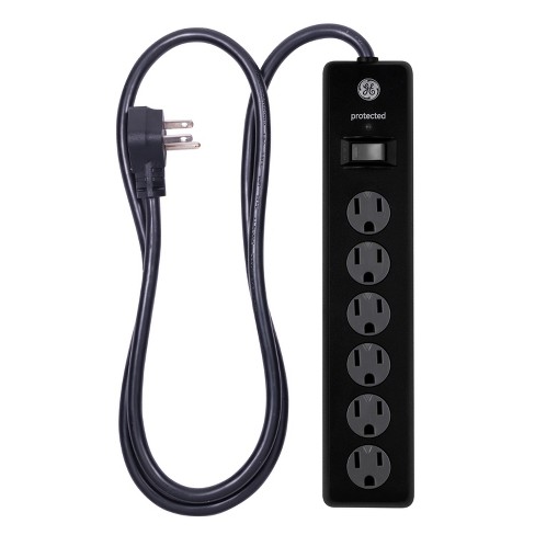Lay-Flat Power Extension and Cord Cover, Black