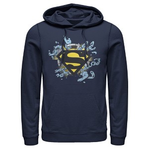 Men's Superman Logo Broken Chain Pull Over Hoodie - 1 of 3