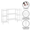 Breighton Home 32.5" Xtra Storage 3 Tier Folding Metal Shelves with Set of 3 Extension Shelves in White - 4 of 4