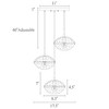 LNC Evangeline 3-Lights 17.3" Modern Luxury Cluster Glass Chandelier,Black and Gold - 2 of 4