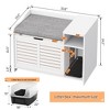 Cat Litter Box Enclosures with Top Opening with Cushion, Litter Box Furniture Hidden, Wooden Cat Washroom Indoor, Privacy Pet House - 3 of 4