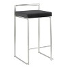 LumiSource Set of 3 Fuji Stacker Counter Height Barstools Stainless Steel/Black - 2 of 4