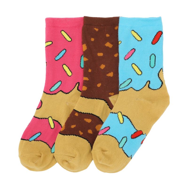 Frosted Donuts Youth 3-Pair Novelty Crew Socks, 2 of 7