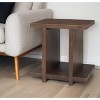 HomeRoots 22" Brown Solid Wood Sled End Table With Shelf - 2 of 4