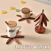 Itopfox Natural Foldable Black Walnut Wooden Trivet Set - 4 Trivets + 1 Stand for Hot Dishes, Pots, Bowls, Teapots, Hot Pot Holders - 4 of 4