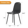 Set of 4 Modern Dining Chairs with Black Metal Legs and Comfy Backrest, Armless Upholstered Chairs for Kitchen, Dining Room, Living Room-Tanpinhause - 3 of 4