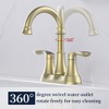 Brushed Nickel Bathroom Faucet with Pop-up Drain, Supply Hoses, 2-Handle, 360-Degree High Arc Swivel Spout - 2 of 4