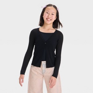 Girls' Feather Weight Flyaway Cardigan Sweater - art class™ - 1 of 3