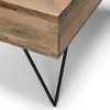 32" Solid Mango Hardwood Lift Top Square Coffee Table with Storage, Iron Hairpin Legs, Ideal for Living Room or Family Room - 4 of 4