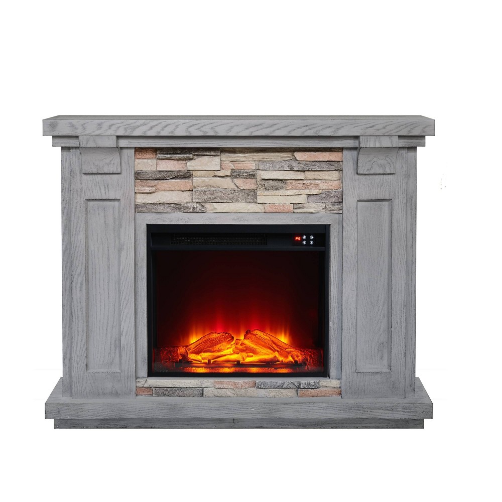 Photos - Electric Fireplace 47" Vintage Freestanding  Gray - Festivo