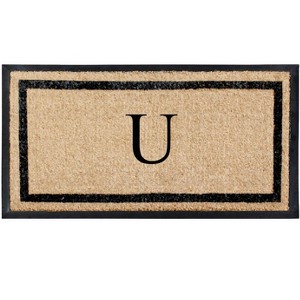 A1HC Natural Coir & Rubber Doormat for Outdoor Indoor Entrance, Long Lasting Easy to Clean Front Door Mat 24x48, Monogrammed - 1 of 4