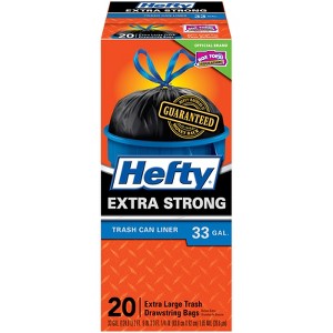 Hefty - Extra Strong Trash Bags Drawstring 20 pk 1.05 mil -  33 gal - Case of 6 - 1 of 1