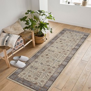 Area Rugs for Living Room Vintage Boho Floral Print Area Rug Washable Traditional Indoor Carpet for Bedroom Kitchen Dining - 1 of 4