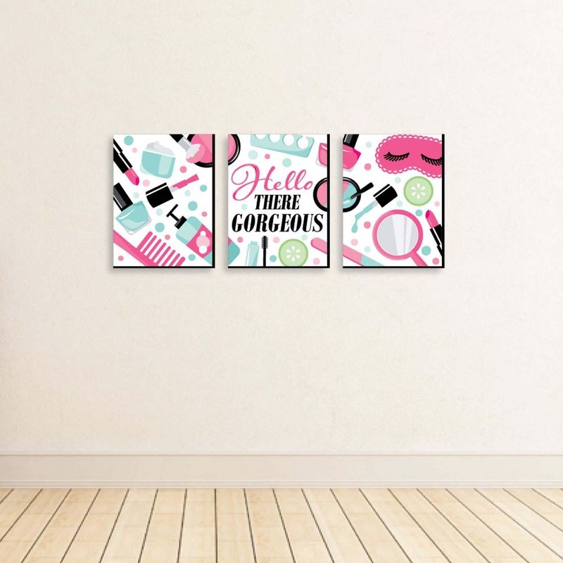 Big Dot of Happiness Spa Day - Girls Makeup Wall Art and Kids Room Decor - 7.5 x 10 inches - Set of 3 Prints, 2 of 8