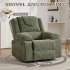 Oversized Massage Recliner Chair with Heating, 360° Swivel & 150° Recline, Single Sofa Chair with Side Pocket for Living Room, Green, Gray, Blue - 2 of 4