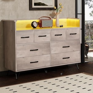 CuisinSmart 8-Drawer Dresser, Wide Bedroom Dresser Chest with Open Space, Modern Chest of Wide Drawers for Living Room, Entryway, Hallway - 1 of 4