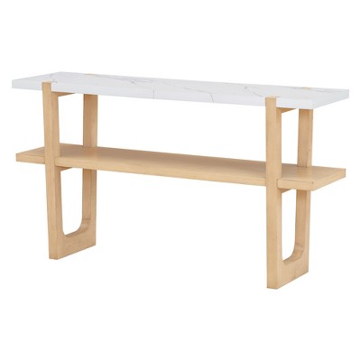 Bella Depot 54''W Console Table with Marble-Effect Top