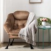 KTMBDW Fabric Lazy Chair with Foldable Ottoman, Accent Comfy Lounge Arm Chair and Folding Footrest Stool Set for Living Room, Bedroom, Dorm - 3 of 4