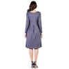 24seven Comfort Apparel Womens Midi Length Pocket Dress - 3 of 4