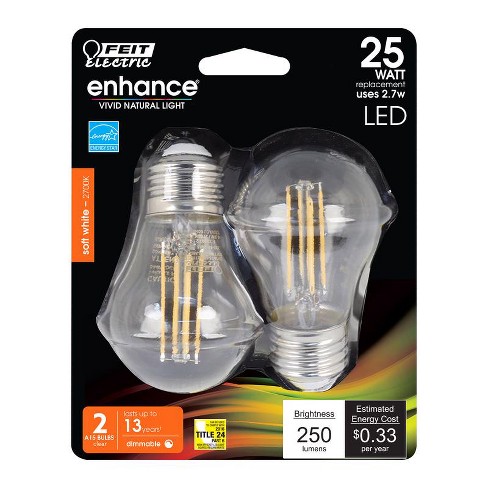 Feit Electric A15 E26 (medium) Filament Led Bulb Soft White 25 Watt  Equivalence 2 Pk : Target