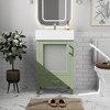 KWPZQEB 20" Bathroom Vanity with Ceramic Sink, Wooden Vanity Cabinet with Drawer & Door, Farmhouse Free Standing Cabinet for Small Bathroom - 3 of 4