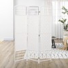 Gulches 3 Panel Room Divider, Folding Privacy Screen, 5.6' Room Separator, Wave Fiber Partition Wall Divider for Rooms, Home, Office, White - 2 of 4