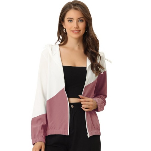 Buy Women Polyester Loose-Fit Trendy Hooded Gym Jacket - Color Block Online