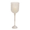 19" x 6" Glam Inverted Bell Shaped Aluminum Iron and Crystal Candle Holder - Olivia & May: Luxury Tabletop Votive Stand - 3 of 4